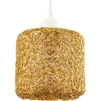 Twisted Wire Mesh Pendant Shade - Gold, Metal