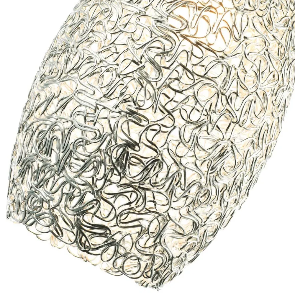 Twisted Wire Mesh Pendant Shade - Silver