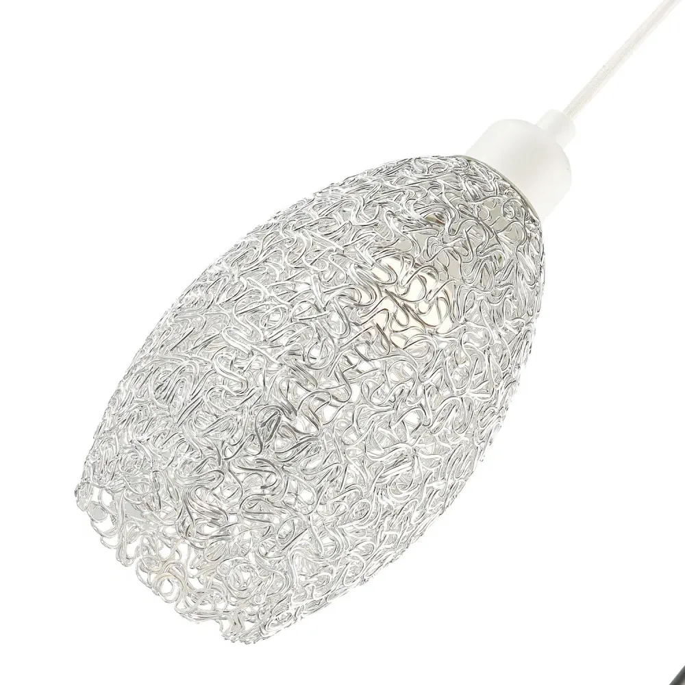 Twisted Wire Mesh Pendant Shade - Silver