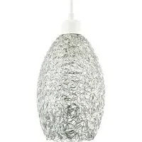 Twisted Wire Mesh Pendant Shade - Silver