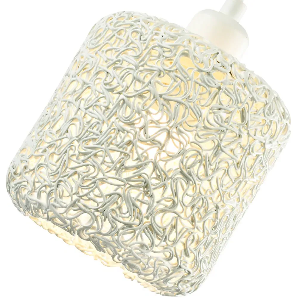 Twisted Wire Mesh Pendant Shade - White, Metal