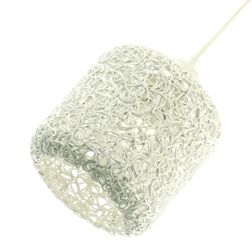 Twisted Wire Mesh Pendant Shade - White, Metal
