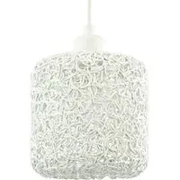 Twisted Wire Mesh Pendant Shade - White, Metal
