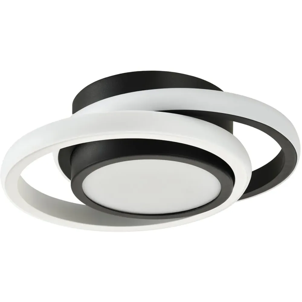 Two-Tone LED Ceiling Light with Central Downlighter - Black
