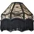 Victorian Empire Pendant Shade with Tassels - Black, Fabric