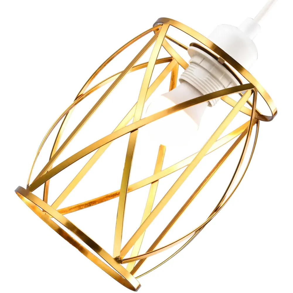 Vintage Lantern Cage Pendant Shade - Gold, Metal