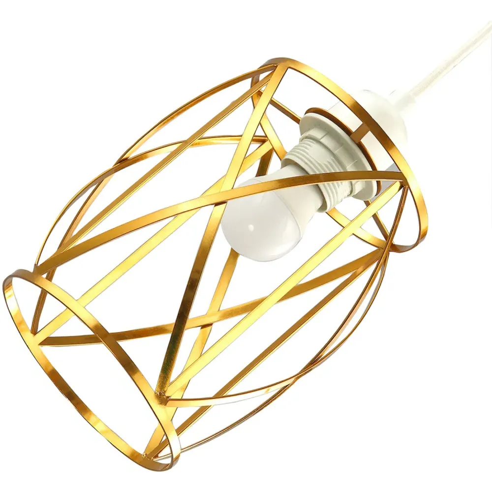 Vintage Lantern Cage Pendant Shade - Gold, Metal