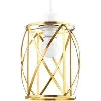 Vintage Lantern Cage Pendant Shade - Gold, Metal