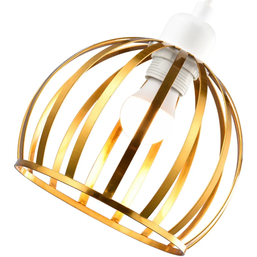 Vintage Round Cage Pendant Shade - Gold, Metal