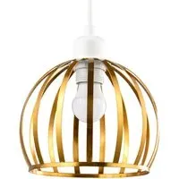 Vintage Round Cage Pendant Shade - Gold, Metal