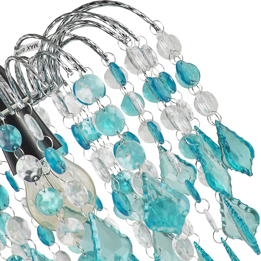 Waterfall Pendant Light Shade - Teal, Acrylic