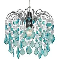 Waterfall Pendant Light Shade - Teal, Acrylic