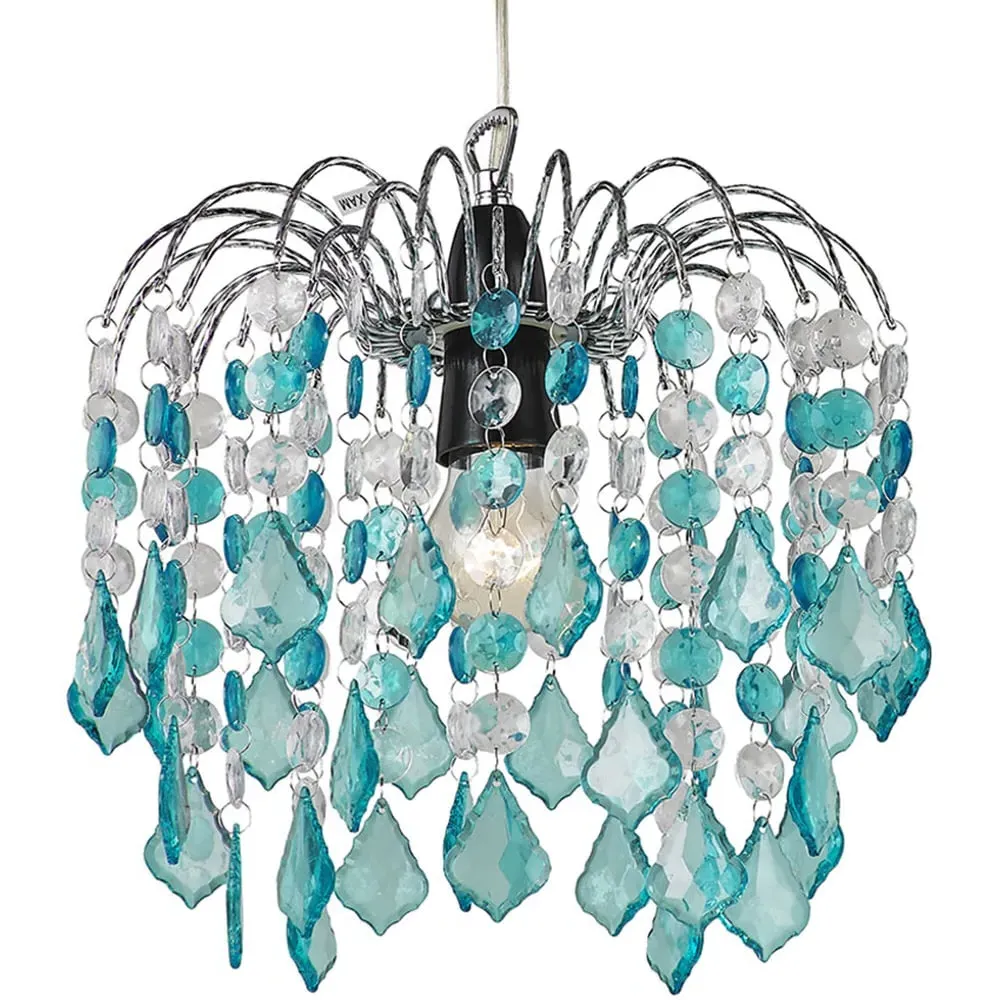 Waterfall Pendant Light Shade - Teal, Acrylic image