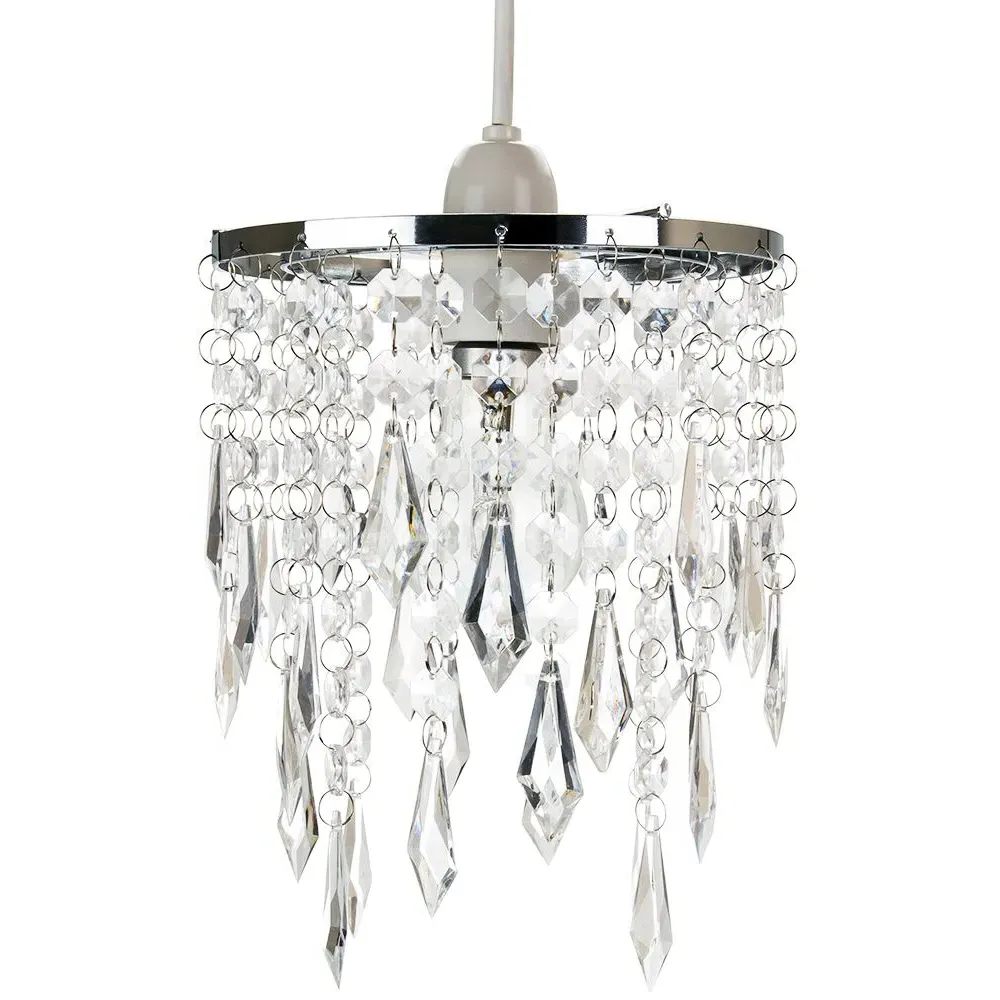 Waterfall Pendant Shade with Acrylic Beads - Clear