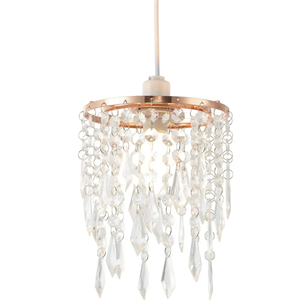 Waterfall Pendant Shade with Acrylic Beads - Copper