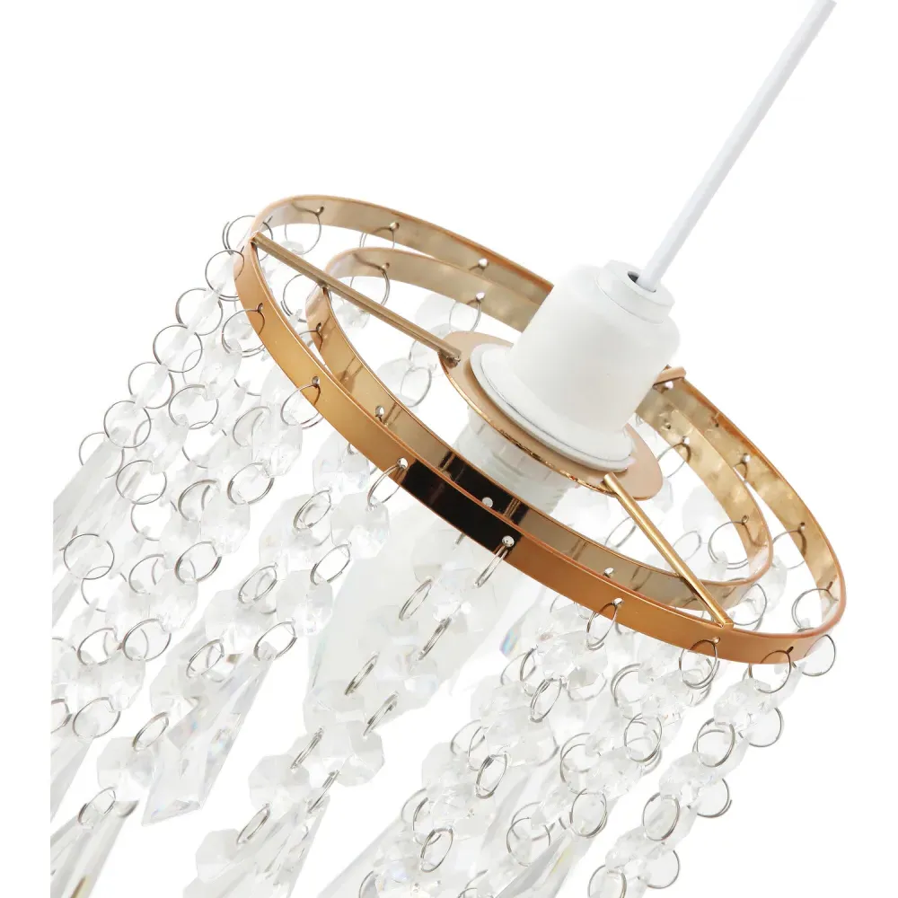 Waterfall Pendant Shade with Acrylic Beads - Gold