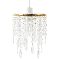 Waterfall Pendant Shade with Acrylic Beads - Gold