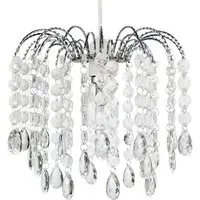 Waterfall Pendant Shade with Droplets and Beads - Clear, Acrylic
