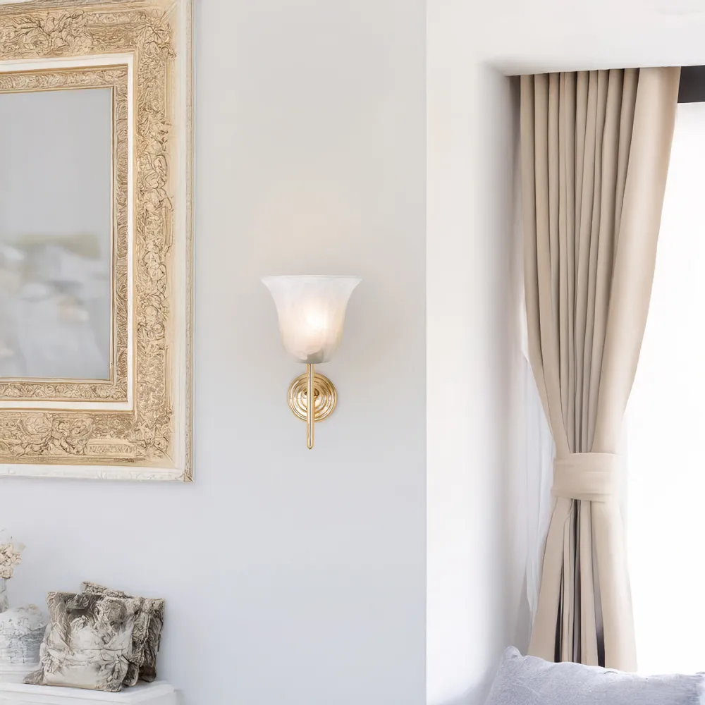 White Alabaster Glass Shade with Petal Rim 2 Pack - White