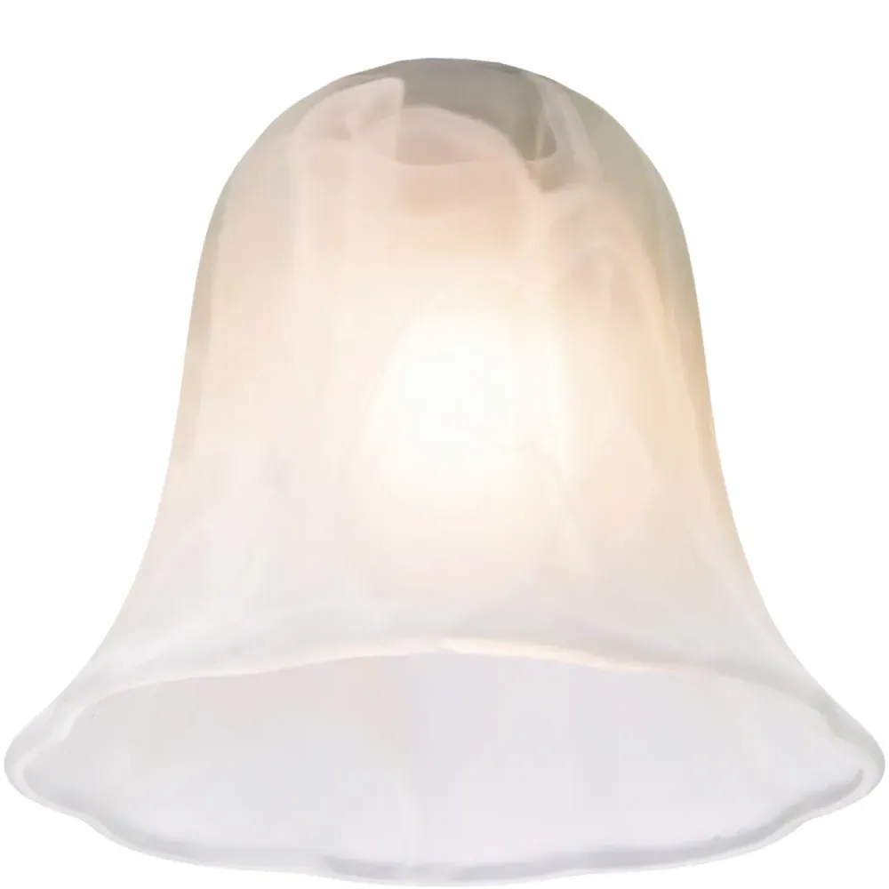 White Alabaster Glass Shade with Petal Rim 2 Pack - White