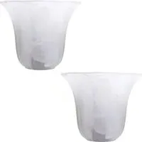 White Alabaster Glass Shade with Petal Rim 2 Pack - White
