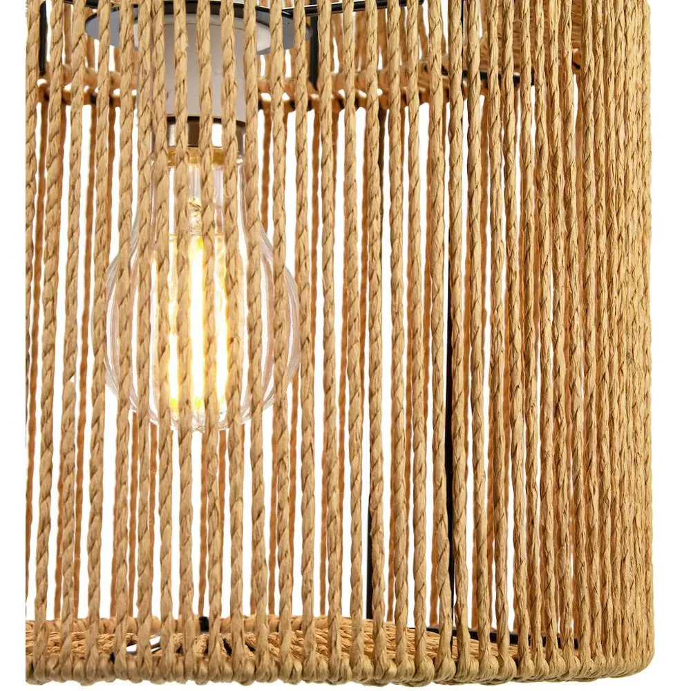 Woven Rope Basket Pendant Shade - Brown