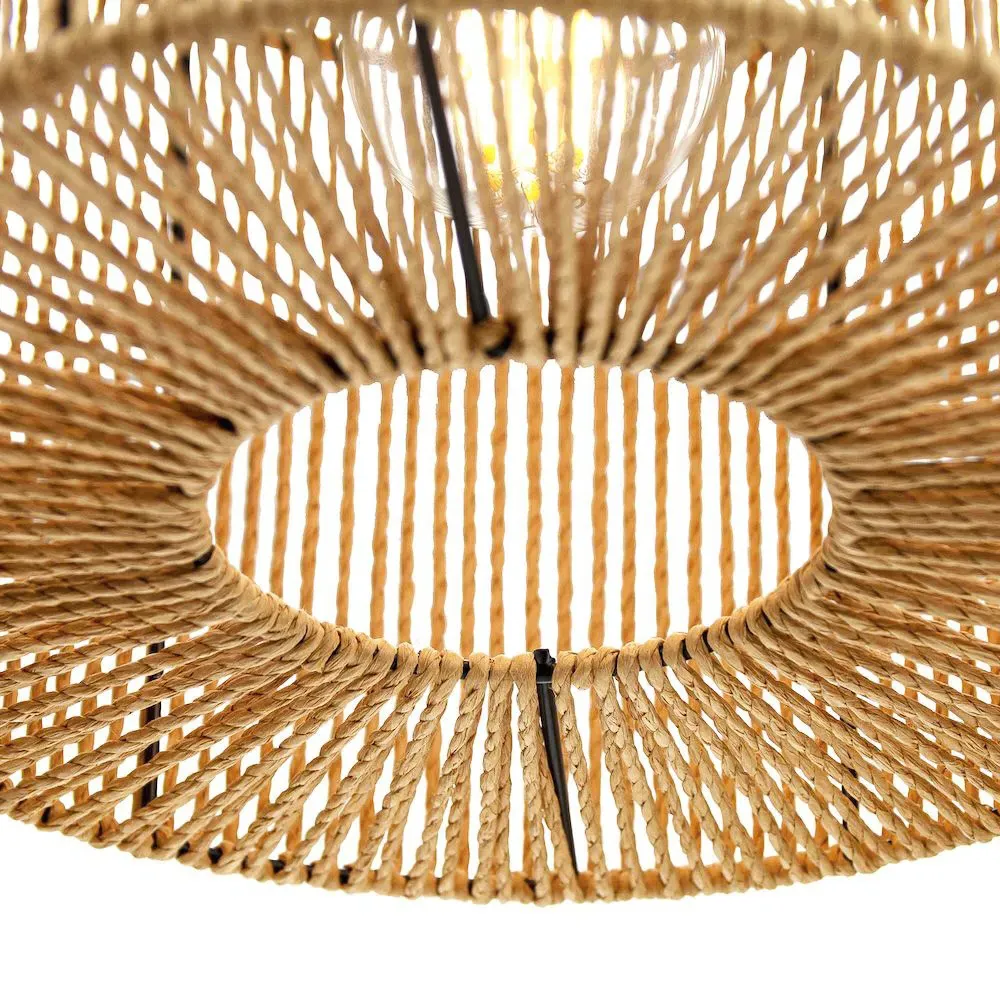 Woven Rope Basket Pendant Shade - Brown