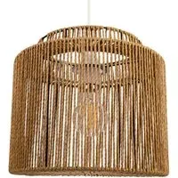 Woven Rope Basket Pendant Shade - Brown