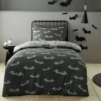 Bat Duvet Set - Grey