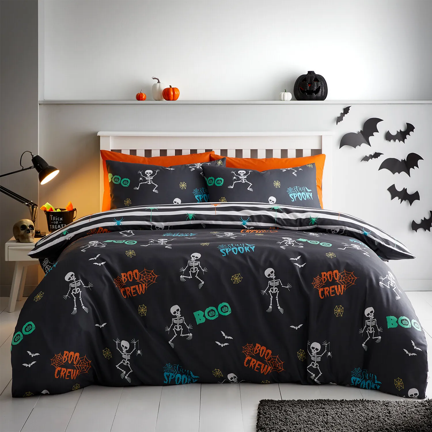 Boo Squad Single Duvet Set - Black