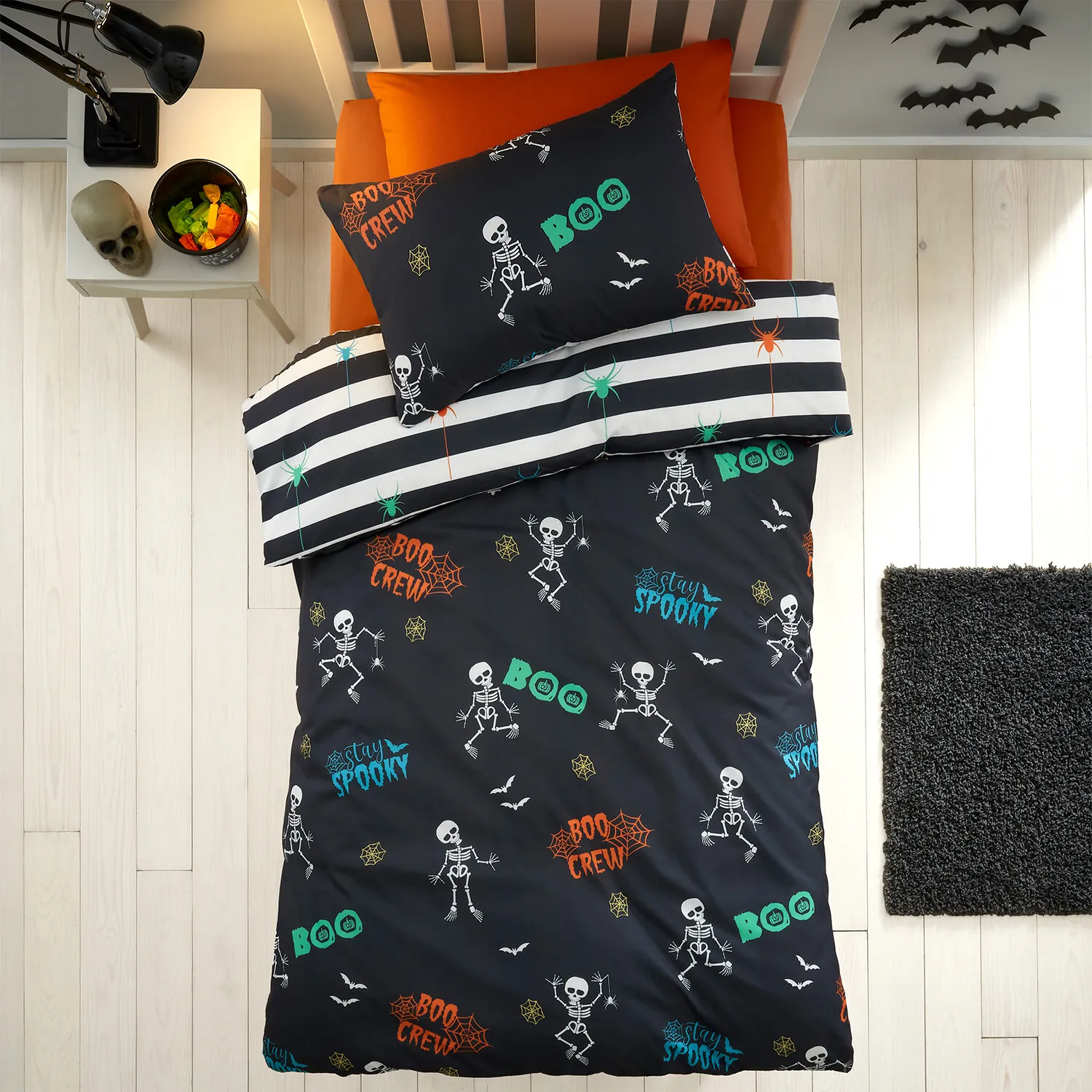 Boo Squad Single Duvet Set - Black