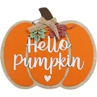 Hello Pumpkin Standing Plaque