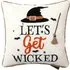 Let's Get Wicked Halloween Cushion - White and Black