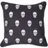 Skulls Embroidered Cushion - Charcoal
