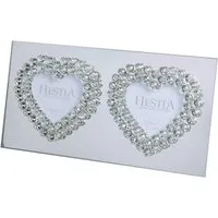 Heart Design Glass Photo Frame 3x3 inch - Silver