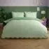 Wiggle Double Duvet Set with Scalloped Trim - Green, Cotton