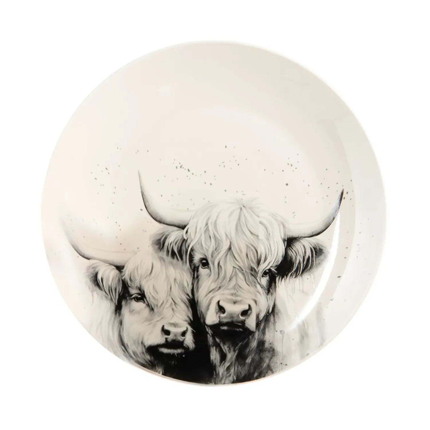 12 Piece Highland Cow Dinner Set - Cream