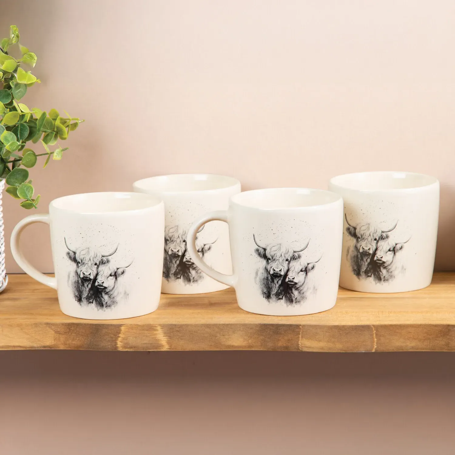 Pack of 4 Mugs - Cream