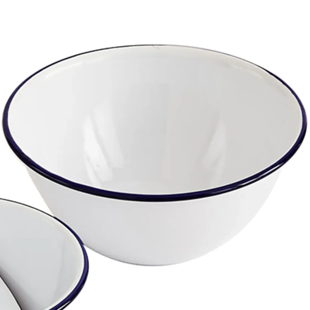 Enamel Pudding Bowl 4 Pack - White