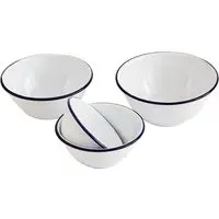 Enamel Pudding Bowl 4 Pack - White