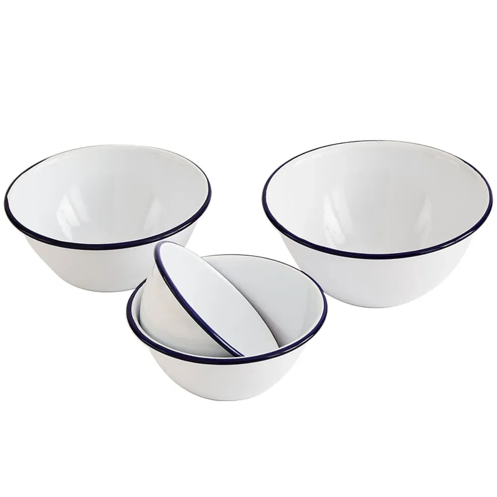 Enamel Pudding Bowl 4 Pack - White image