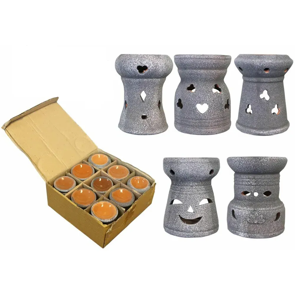 Oil Burner 9 Piece Set - Grey