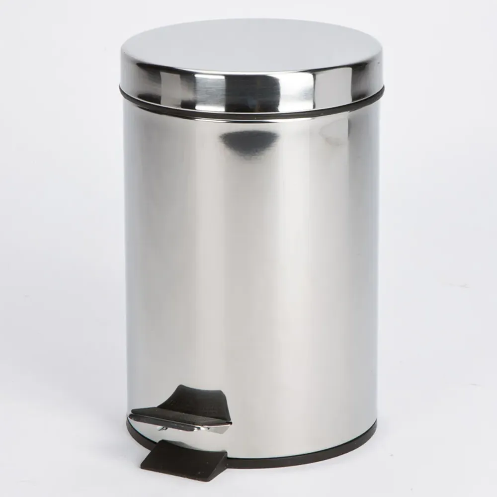 Pedal Bin and Toilet Brush Set - Silver