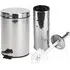 Pedal Bin and Toilet Brush Set - Silver