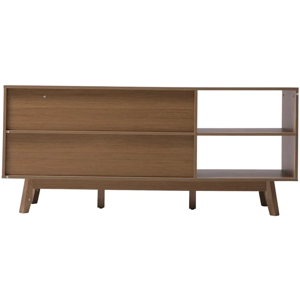 2 Door 2 Shelf TV Stand - Brown, Wood Grain