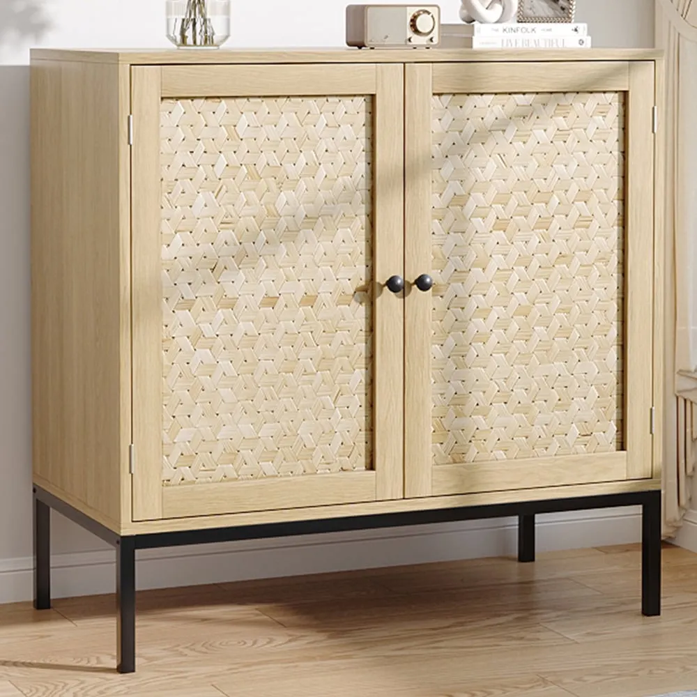 2 Door Bamboo Sideboard - Cream