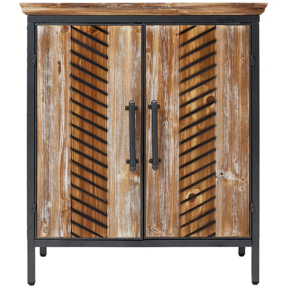 2 Door Rustic Console Cabinet - Brown, Wood