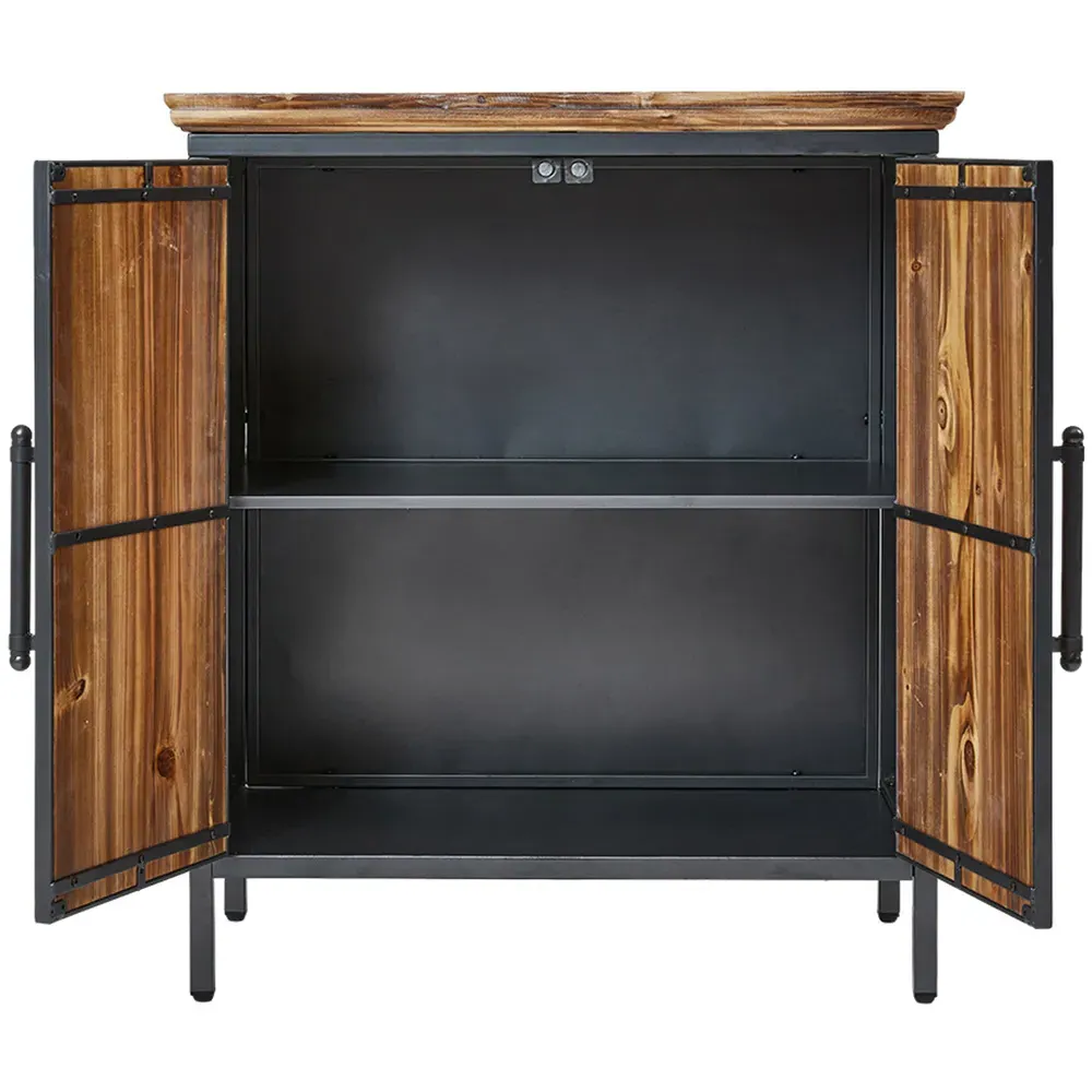 2 Door Rustic Console Cabinet - Brown, Wood