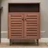 2 Door Single Shelf Wooden Sideboard - Brown