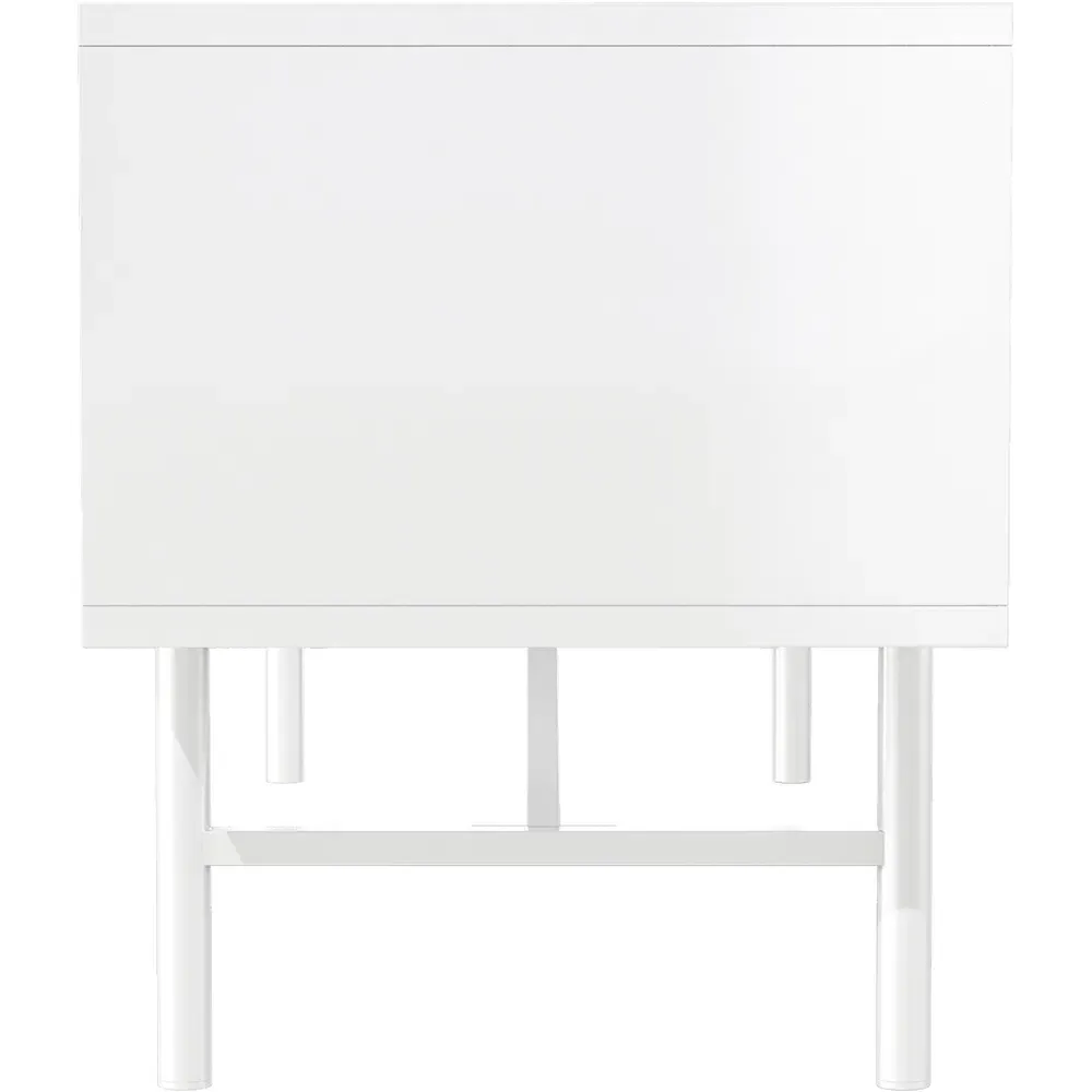 2 Door TV Stand with Shelves - White